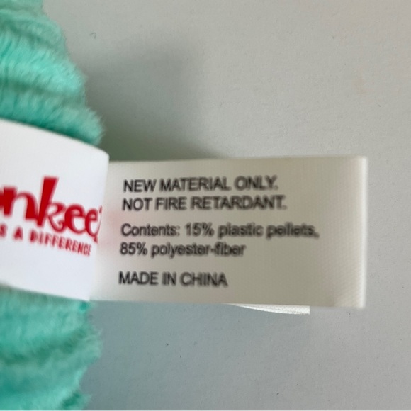 Monkeez & Friends. one   NWT. 6.5”x7.5” wide.  Teal bear. Soft chenille pattern. - Picture 4 of 8
